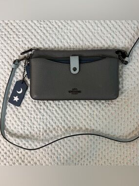 Coach Heather Grey Blue Multi Pop Up Messenger Crossbody